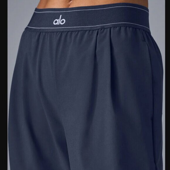 ALO Yoga Trouser Wide-Leg Pants Navy Blue / New - Picture 3 of 8